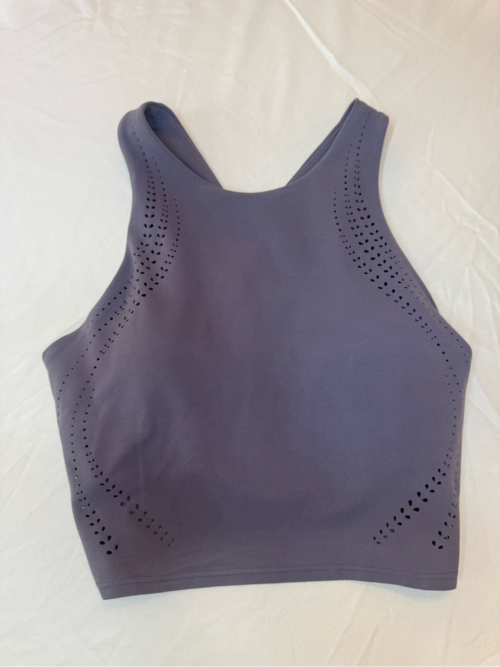 Athleta Conscious Lasercut Crop Bra in Dusk Violet